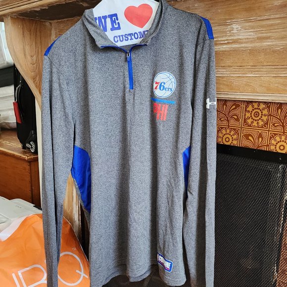 Under Armour Collared 1/4 Zip Pullover Philadelphia 76ers / Sixers - Picture 1 of 5